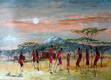 Shiundu La Iniciación de África Pinturas al óleo